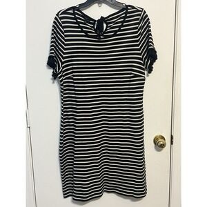 Talbots Women's Petite XL Black And White Striped Dress Beach, Summer, Vacation